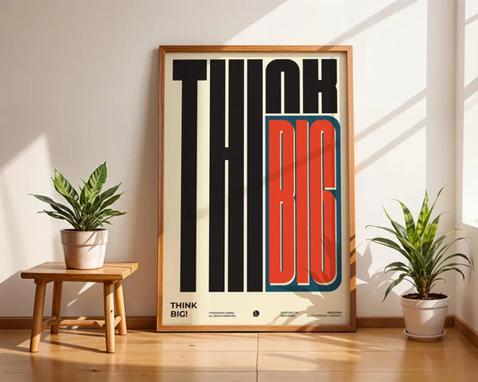Cuadro Decorativo Typography, Think Big Marco Natural
