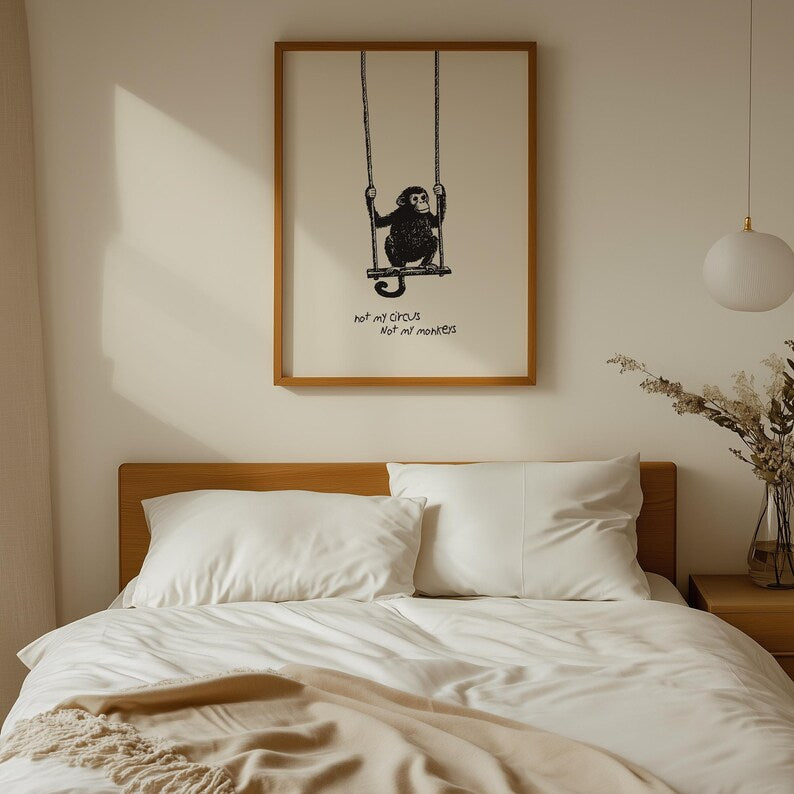 Cuadro Decorativo Modernos, Living, Frases Not My Circus, Not My Monkeys