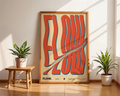 Cuadro Decorativo Typography, Flow Marco Natural