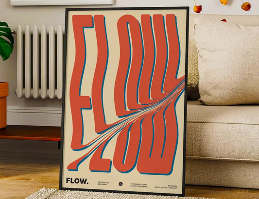 Cuadro Decorativo Typography, Flow Marco Natural