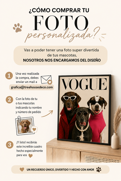 Cuadro Decorativo Personalizado, Marco Natural, la foto de tu mascota más divertida - VOUGE
