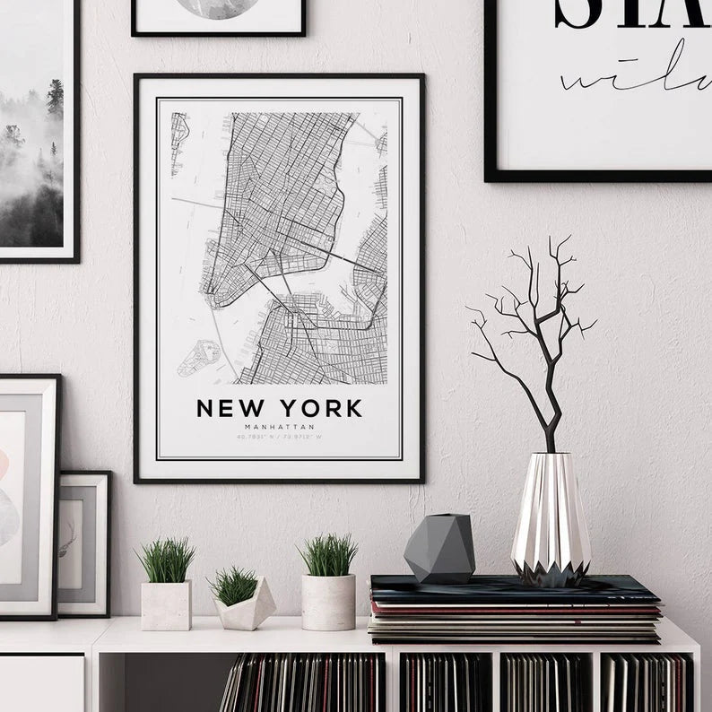 Cuadro Decorativo Maps New York