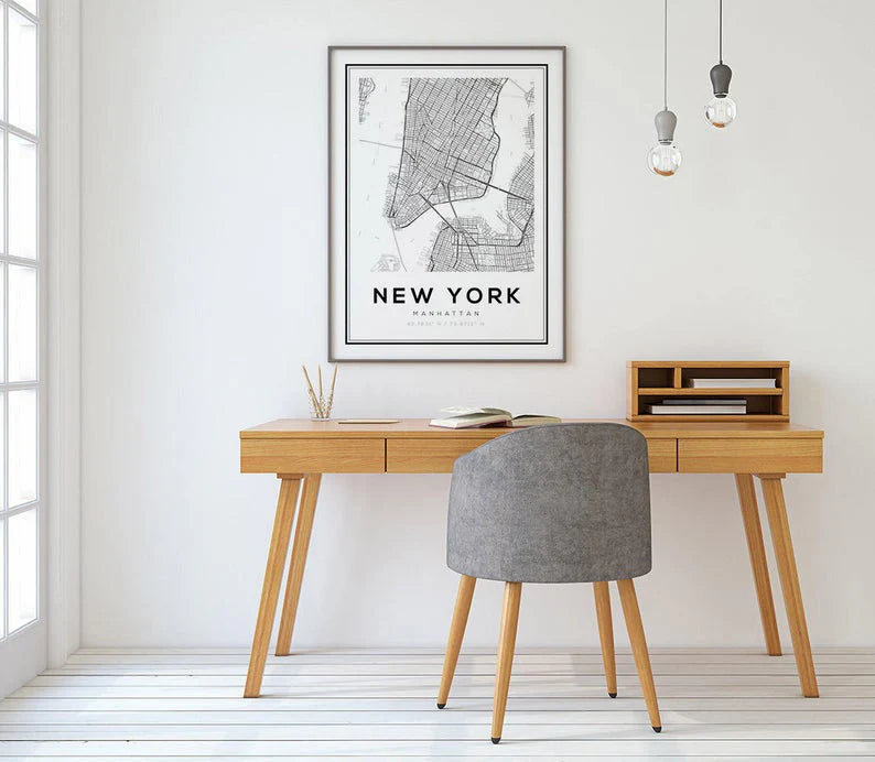 Cuadro Decorativo Maps New York