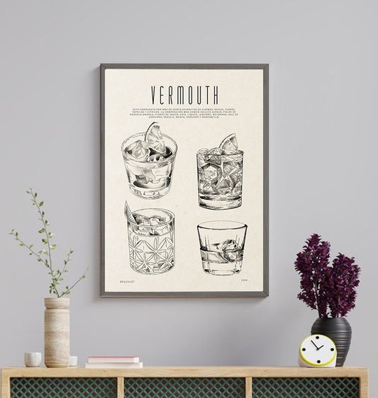 Cuadro Decorativo Vermouth by Beluulet - Marco Natural