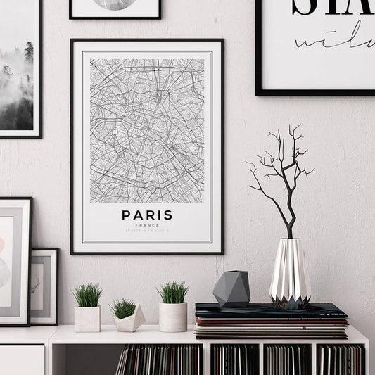 Cuadro Decorativo Maps Paris