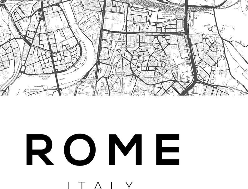 Cuadro Decorativo Maps Rome.