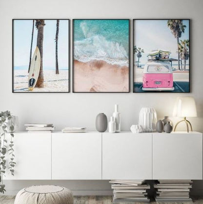 Set x3 Cuadros Decorativos Tropical, Paisaje