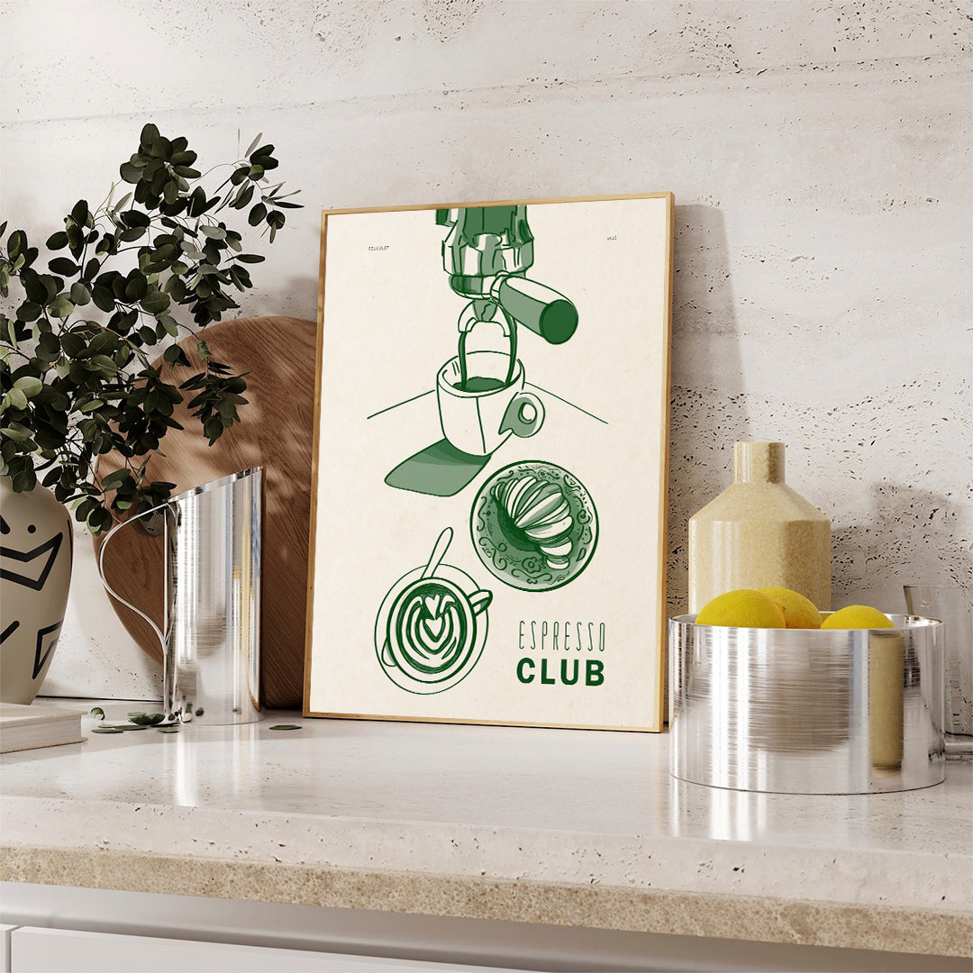Cuadro Decorativo Espresso Club by Beluulet Marco Natural