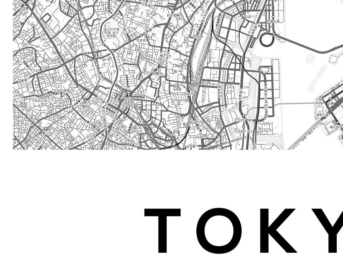 Cuadro Decorativo Maps , Tokyo