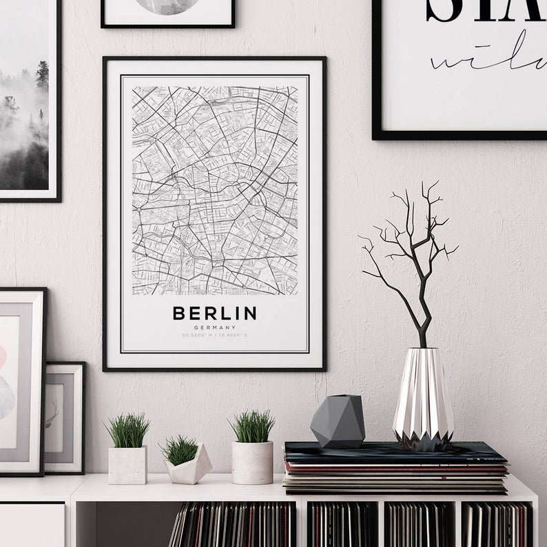 Cuadro Decorativo Maps , Berlin - Tree House Deco