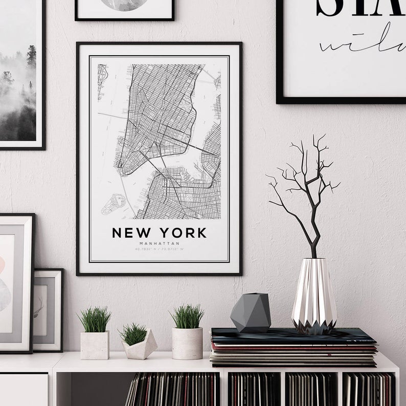 Cuadro Decorativo Maps , New York