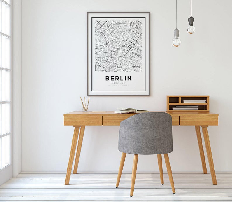 Cuadro Decorativo Maps , Berlin - Tree House Deco