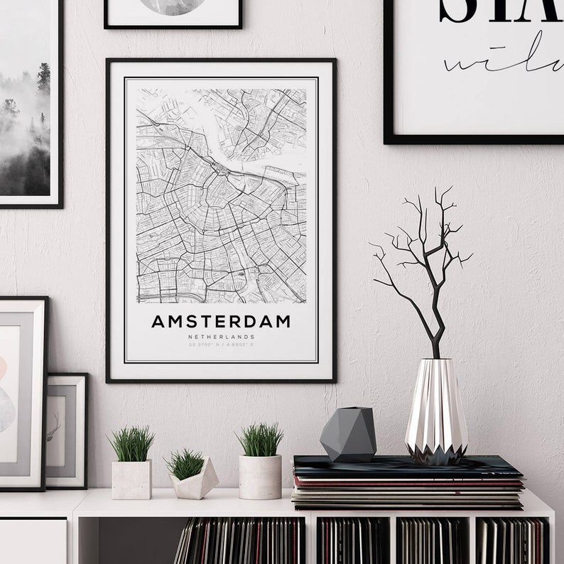 Cuadro Decorativo Maps , Amsterdam
