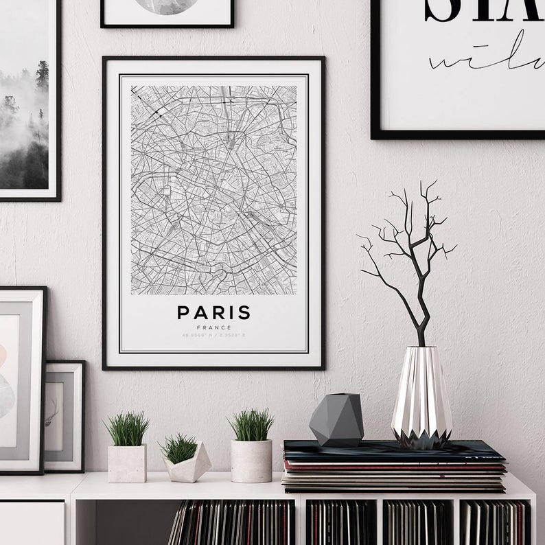 Cuadro Decorativo Maps , Paris
