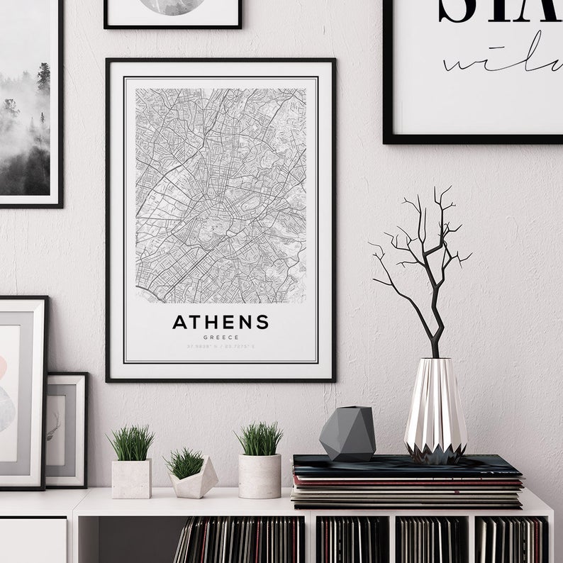 Cuadro Decorativo Maps , Athens - Tree House Deco