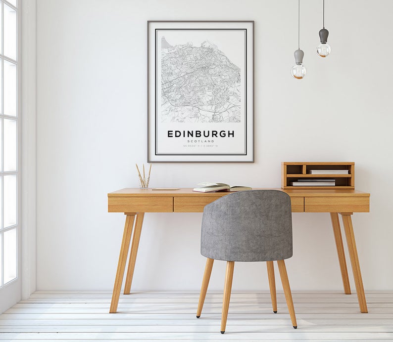 Cuadro Decorativo Maps , Edinburgh - Tree House Deco