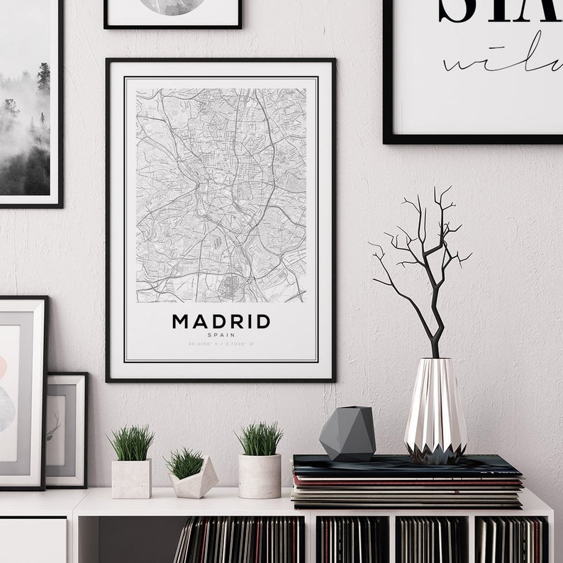 Cuadro Decorativo Maps , Madrid - Tree House Deco