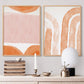 Set x2 Cuadros Decorativos Abstracto, Círculos , Naranja - Tree House Deco
